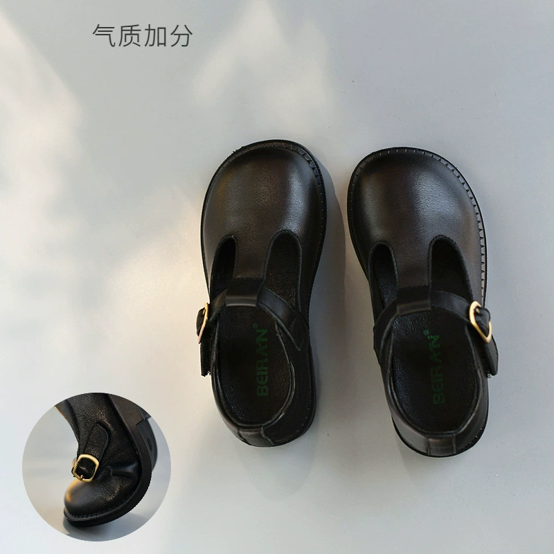 Elite children's universal shoes for leather shoes English style for princess, genuine leather, soft sole