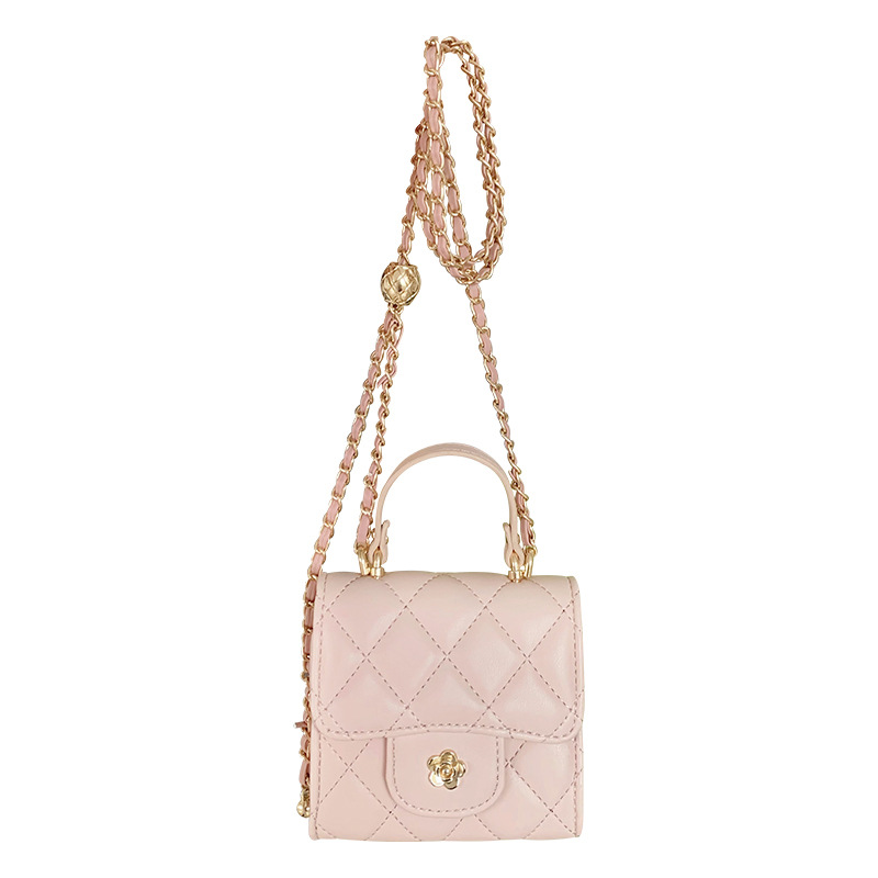Bolso de mano mini nuevo para mujer, verano 2026, bandolera versátil con cadena de rombos, estilo nicho.