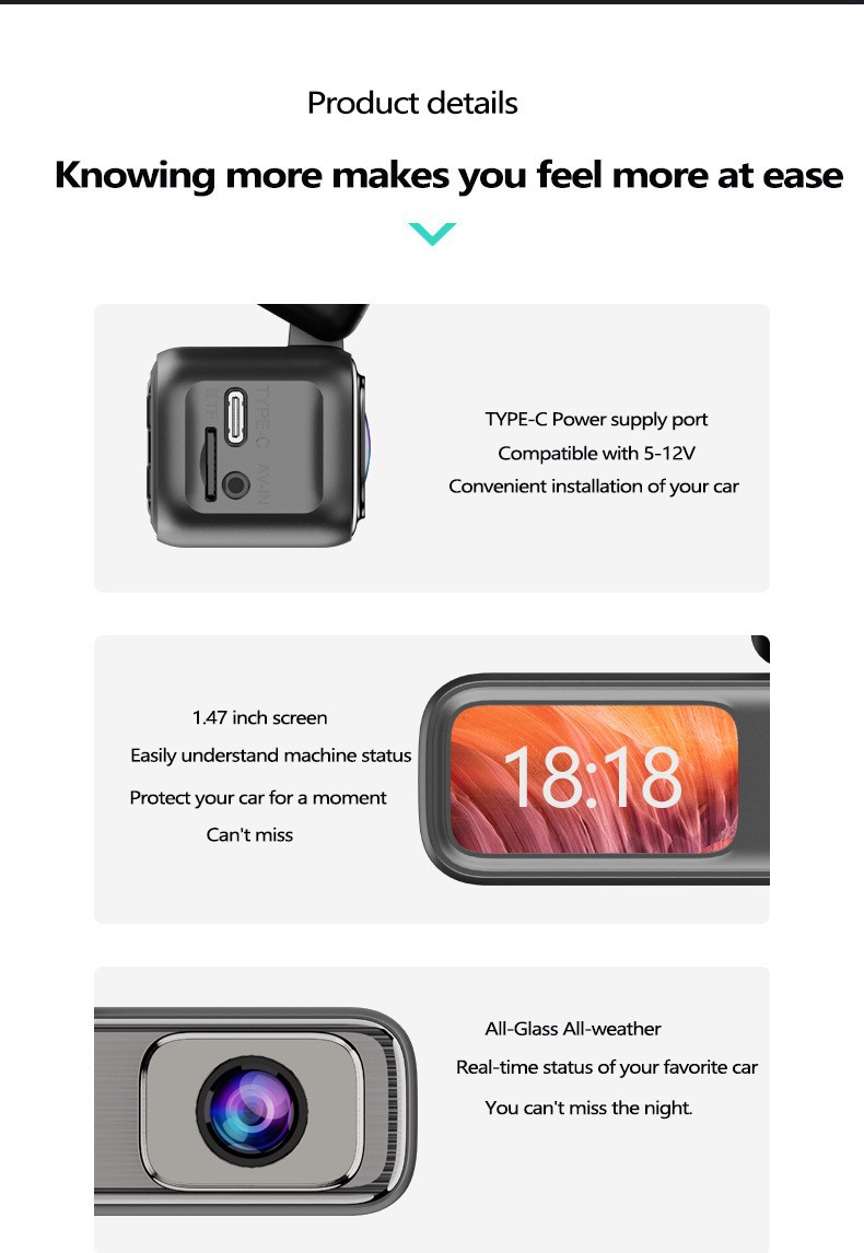 1440P WiFi car dash cam, night vision, Guoke brand