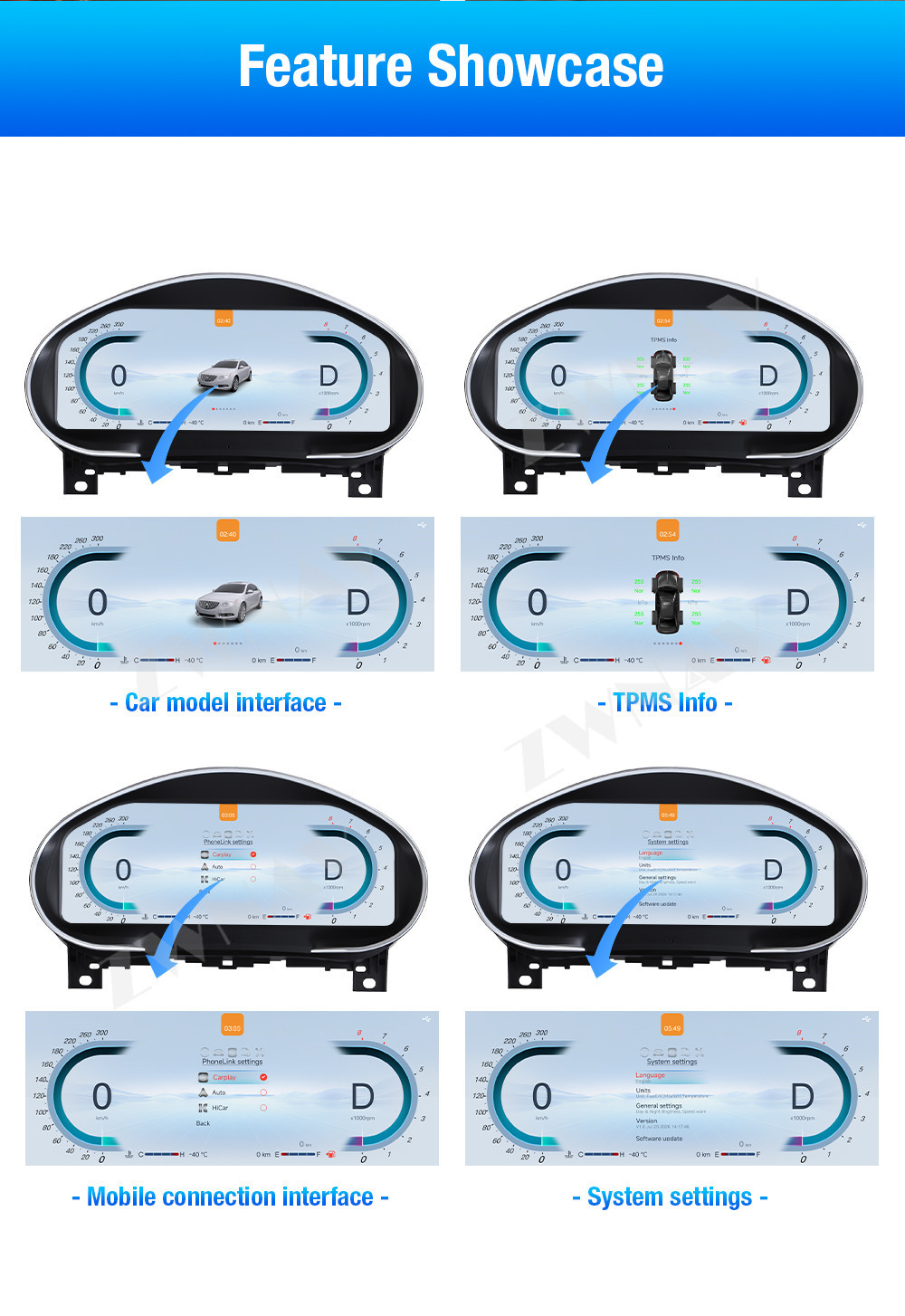 Suitable for 2009-2016 Buick Regal upgraded full LCD instrument cluster multi-function car odometer