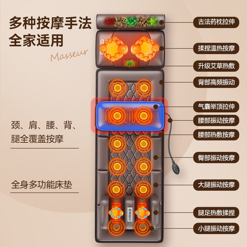 AUX/オークス 頸椎マッサージャー 腰・背中・全身 自動多機能マッサージクッション 家庭用電動マットレス|undefined