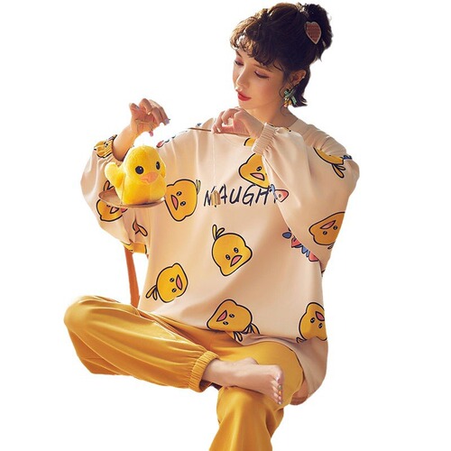 Women's Spring and Autumn Long Sleeve Pyjamas Set, Autumn/Winter Home Clothes, Two-Piece Set, Dropshipping