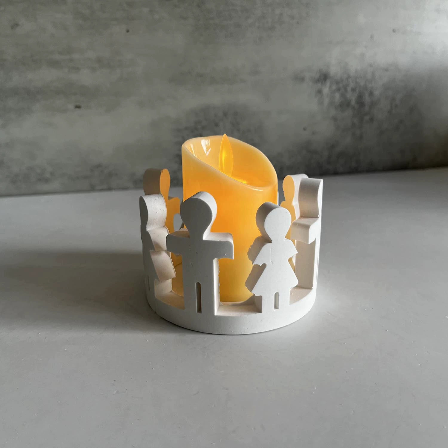 Hollow ring rabbit lamp silicone mold tea lamp candlestick Easter gypsum ornament mold
