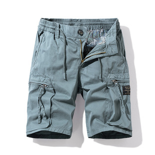 Overalls Shorts Men's Summer Outdoor Army Green Loose Casual Sports Pants Cotton Multi-Pocket Men's All-Match