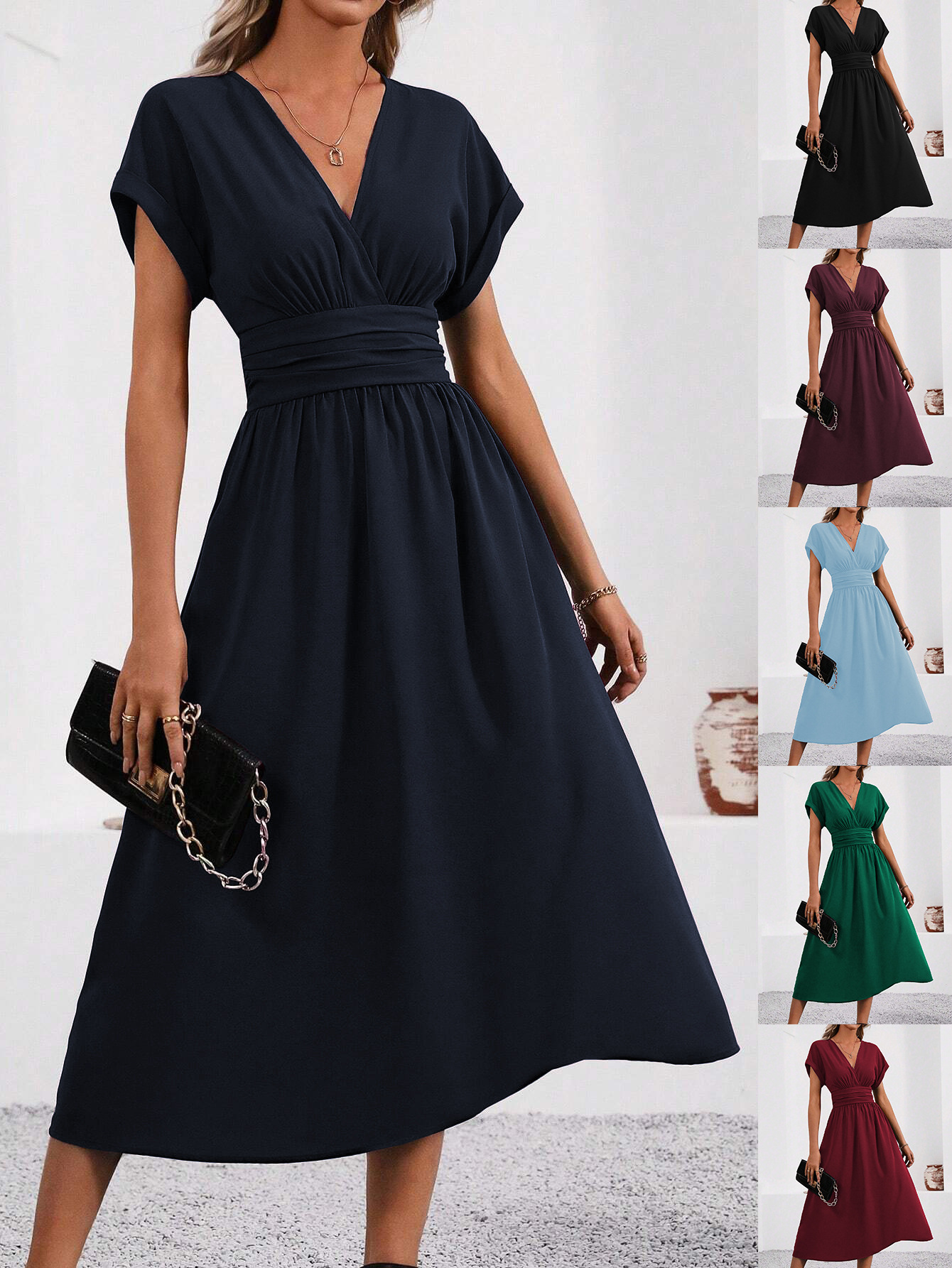 Solid long elegant dress