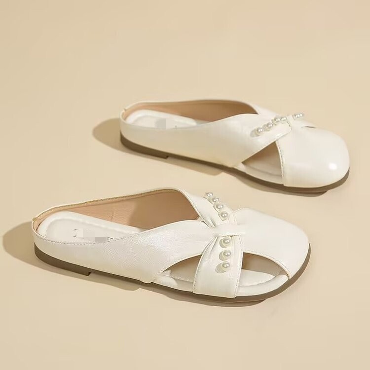 Women's Open-Toe Mules for Outdoor Wear, 2026 Summer New Fashion Versatile Style, Suitable for Pairing with Skirts, Flat Lazy Mules