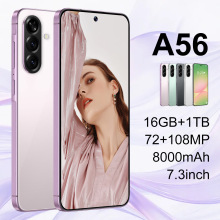 新款跨境A56手机12.0智能手机4+64大屏7.3寸安卓12.0爆款外贸手机