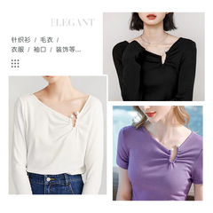 Double-headed pearl button anti-tear U-shaped spiral fastener sweater dress shirt jacket clothing fixing decorative button