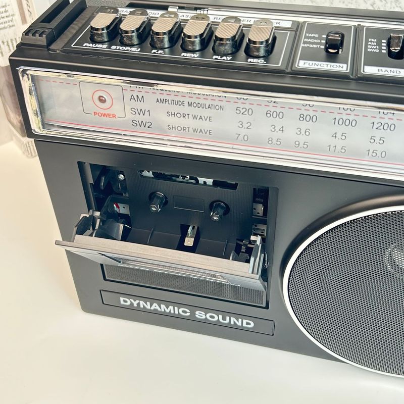 跨境欧美怀旧全波段收音机录音机磁带机插卡蓝牙音箱大音量大喇叭|undefined
