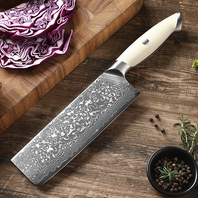 Спотовый кросс-бортовой набор ножей из дамасской стали для кухни, женский маленький кухонный нож, мясной разделочный клинок, острый поварской нож для кухни