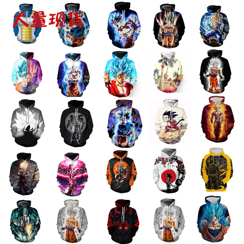 Cross-border merchandise youth adult 3D digital printing sports hoodie cosplay cartoon coat men