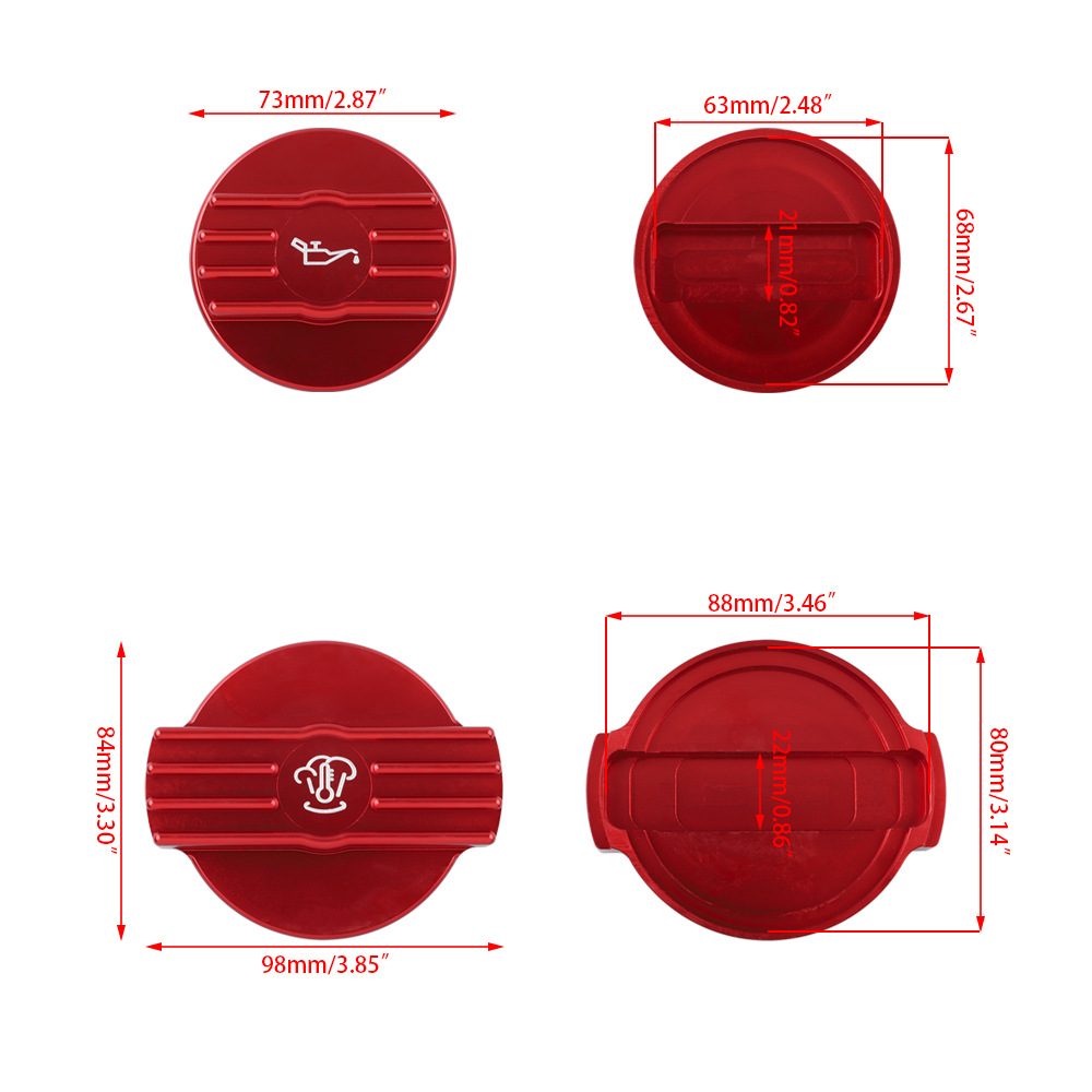 Special wiper cover/water tank cover/fuel tank cover for modified car engines, suitable for Volkswagen 1.8/2.0T