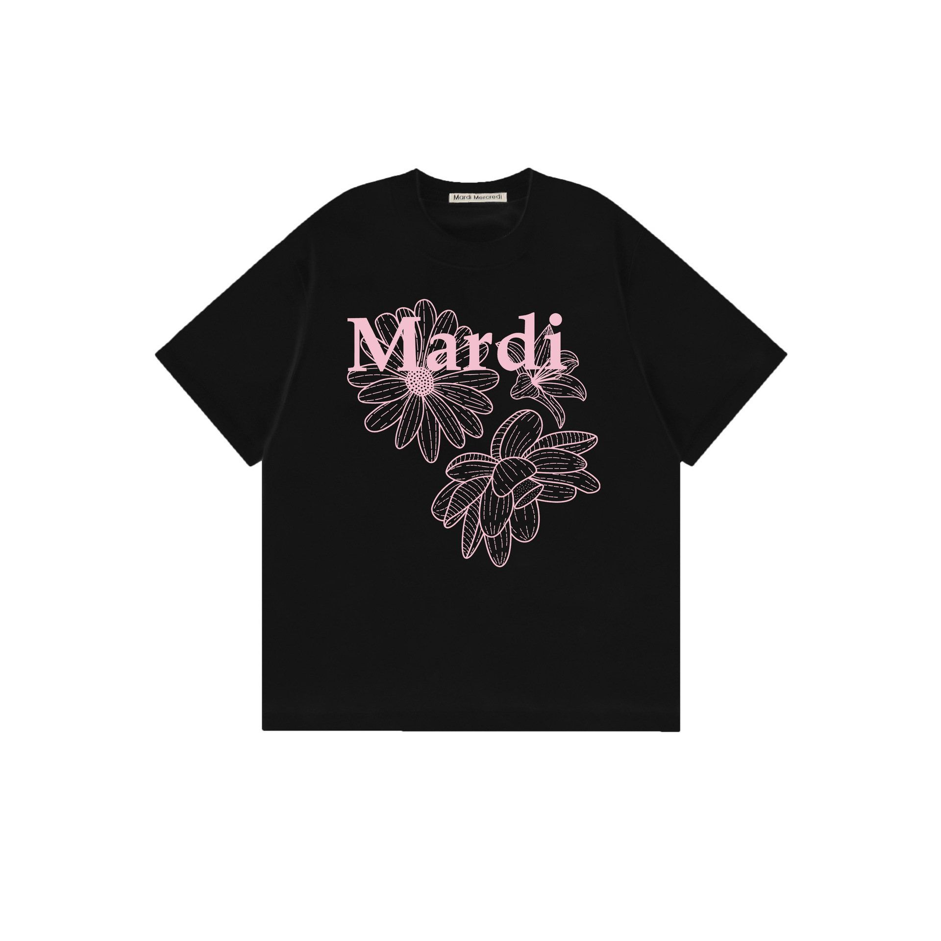 2025 新マルディ半袖右肩スリムフィットゴールドハイシルバー同スタイルデイジードックスフード犬 Tシャツホットガール着用