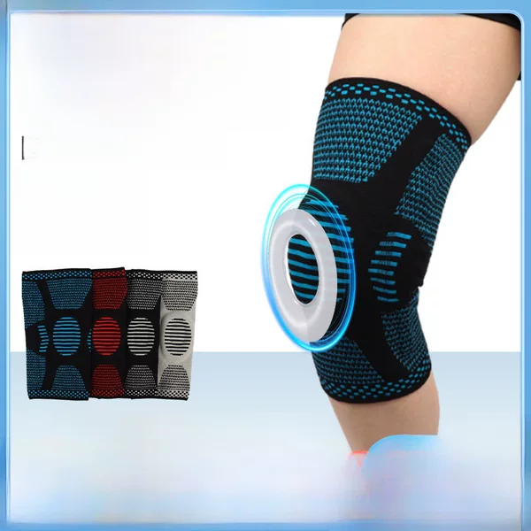Outdoor sports knee pads basketball silicone spring support knee pads running mountaineering cycling knitted protective gear sports knee pads