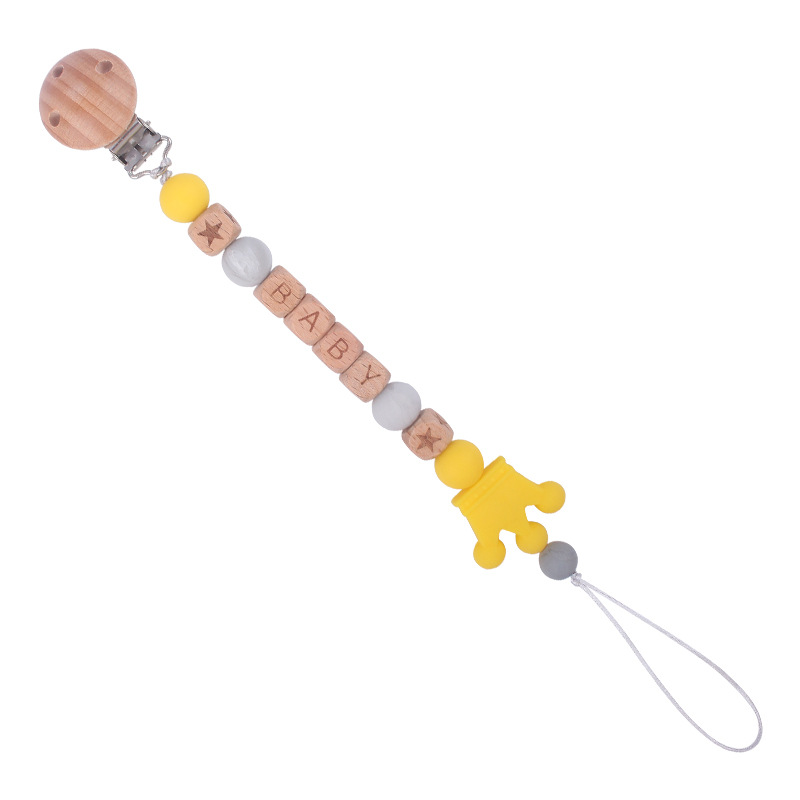 Bebé suministros Beech chupete clip DIY bebé nombre creativo de silicona corona chupete cadena anti-gota cadena