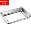 Thick stainless steel barbecue baking skewer square plate connection water plate tea tray pallet barbecue bakery barbecue fish plate punching tea pond
