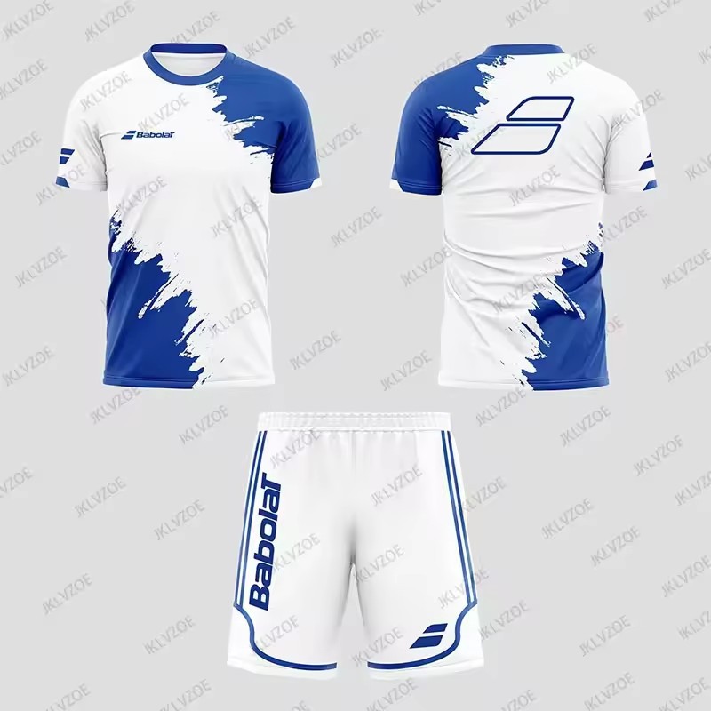 Venta caliente 3D impresión digital spot deportes hombres traje cuello redondo manga corta camiseta pantalones cortos con cordón traje de dos piezas