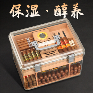 WG6Q Cigar Moisturizer Box Cedar Wood Cabinet Alcoholed Cigarette Case Humidifier Large Capacity suit Tool Snow
