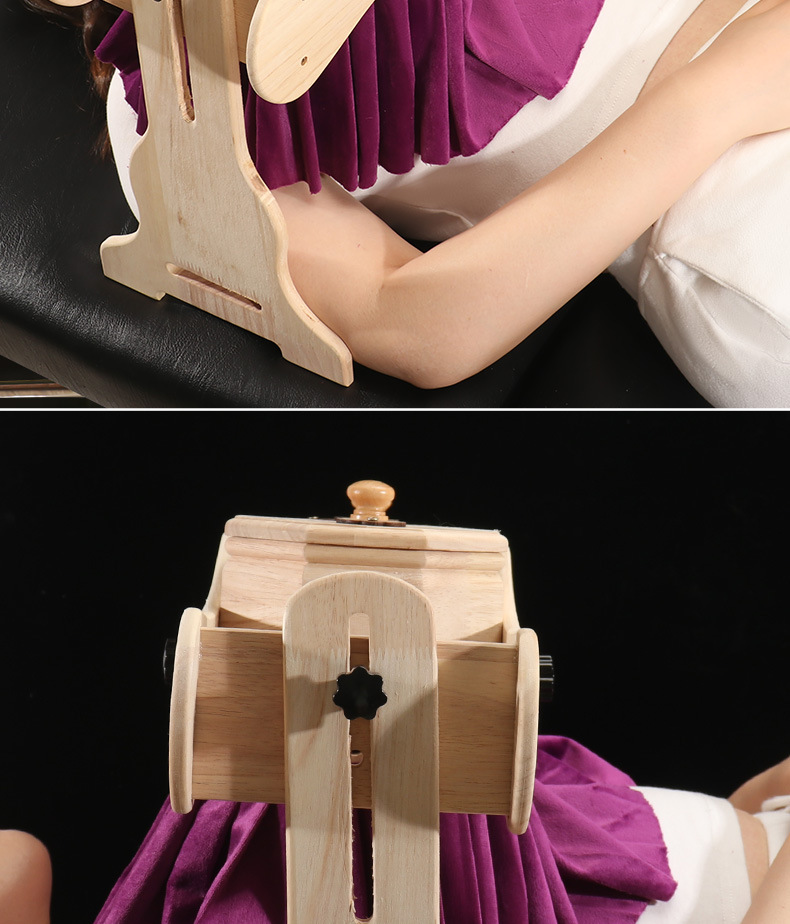 Wooden Moxibustion Box for Women Breast Area Warming Tool with Smoke Filter Cover Portable Ai Jiu in use