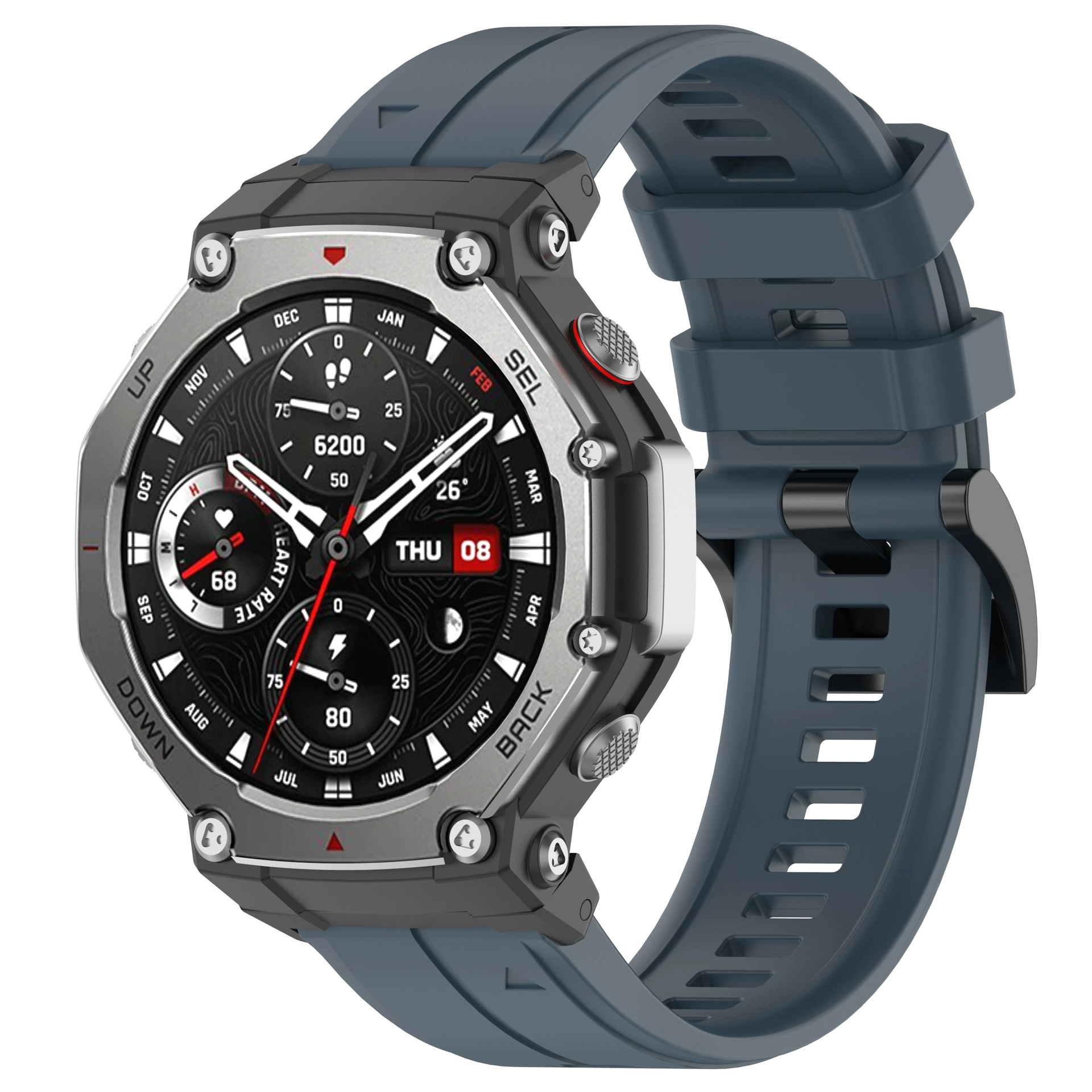 Силиконовый ремешок (Amazfit) T‑Rex3 Rex2, быстрая смена, обычная или утолщённая пряжка, много цветов
