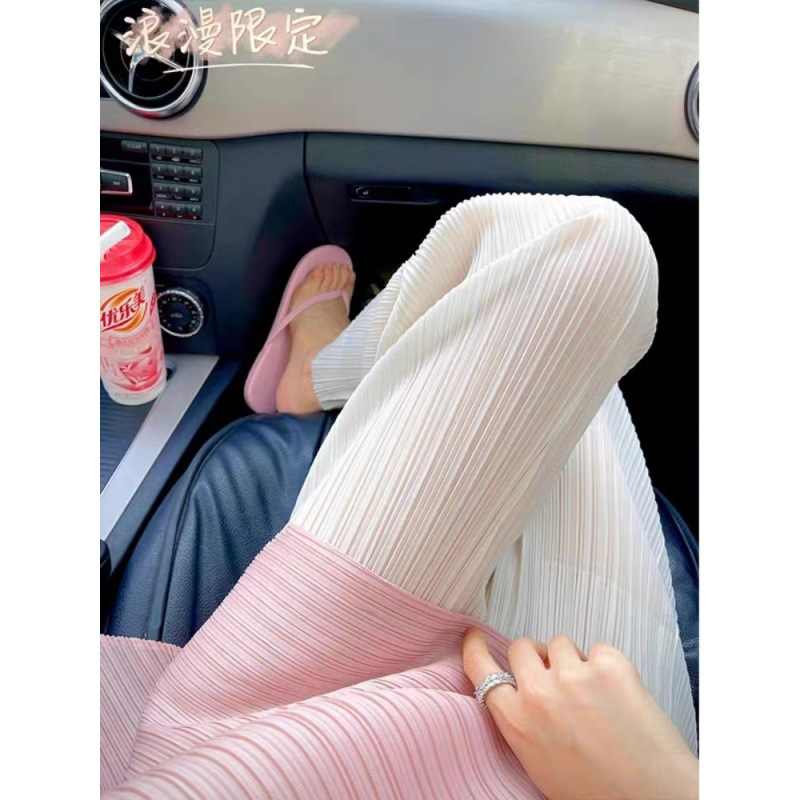 三宅流プリーツパンツ レディース 9点 夏 薄手 ゆったりパンツ ストレート プリーツ ワイドパンツ ハイウエスト ドレープ カジュアルパンツ|undefined