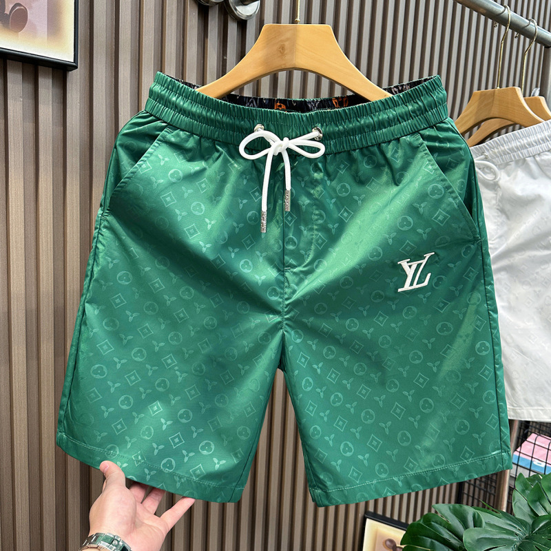 Summer New Men's Ice Silk Shorts Beach Pants High-End Luxury Printed Trendy Versatile Cool Quick-Dry Five-Point Shorts Summer New Men's Ice Silk Shorts Beach Pants High-End Luxury Printed Trendy Versatile Cool Quick-Dry Five-Point Shorts