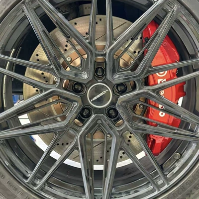 Brake caliper cover – Modified with V6 - brembo-gt350-brand-new-genuine-six-piston-front-wheel-pair