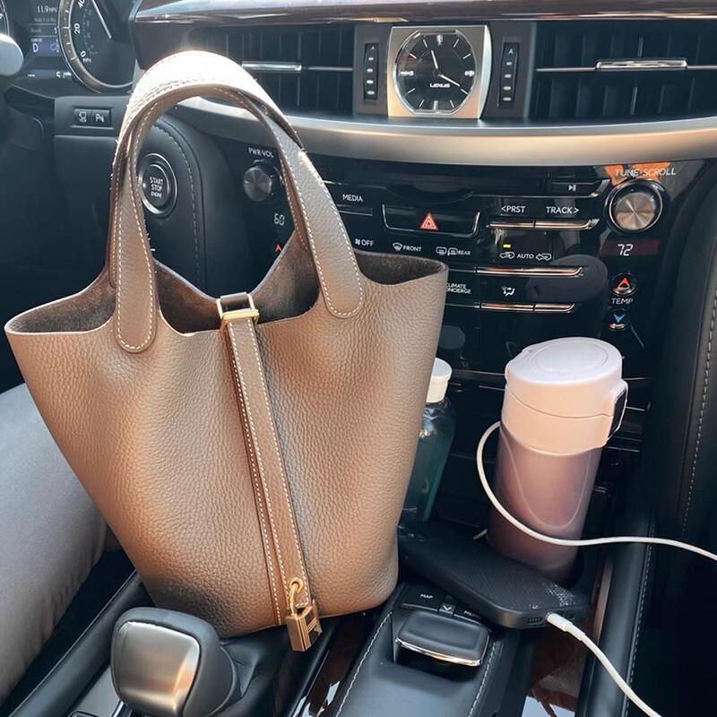 Bags 2025 New Model Bucket Bag Market Tote Women's Bag Genuine Leather Handbag Mommy Bag Bride Wedding Bag High-End Feel