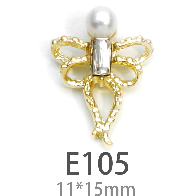 LZ nuevo rojo neto mismo estilo de uñas arco Aleación de uñas joyería arco de uñas de perlas de diamantes fábrica al por mayor