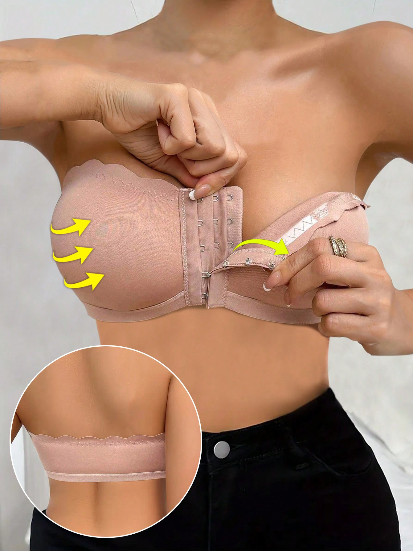 살구색 가슴 패드 없음