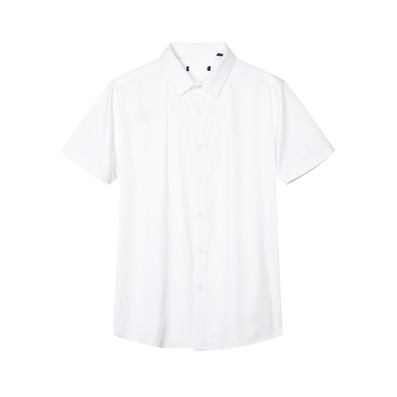 Brand Cut Label Men's Summer Men's Business Casual Letter Jacquard White Short-sleeved Shirt C2U50500 Brand Cut Label Men's Summer Men's Business Casual Letter Jacquard White Short-sleeved Shirt C2U50500