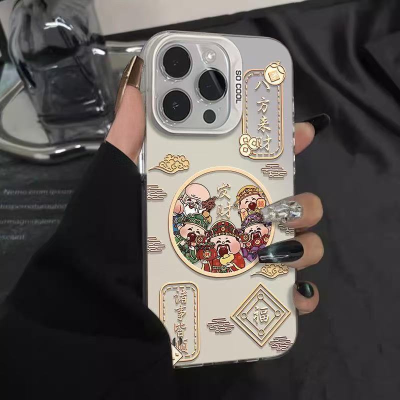 Lleno de bendiciones, adecuado para la carcasa del teléfono móvil Apple 16Promax, carcasa de vitalidad personalizada iPhone15/14/13 texto 12