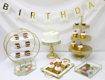 Decoración DE LA MESA de postre soporte de exhibición traje bandeja de pastelería comida fría té descanso Mesa pastel estante tarde té merienda stand image 17