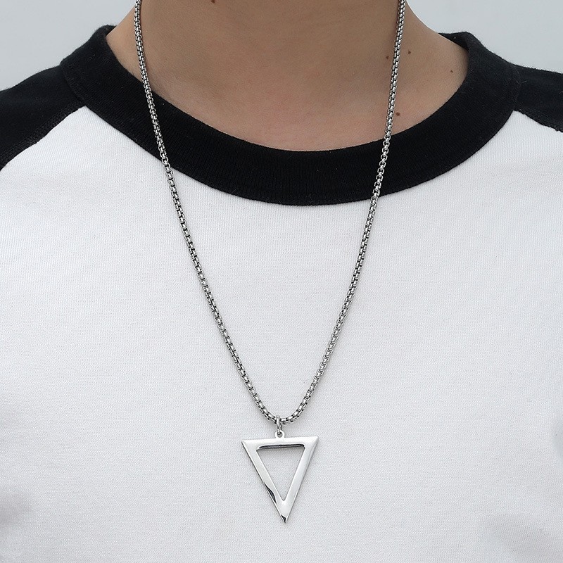 1 Piece Quantity Hip-hop Triangle Titanium Steel Plating Men's Pendant Necklace