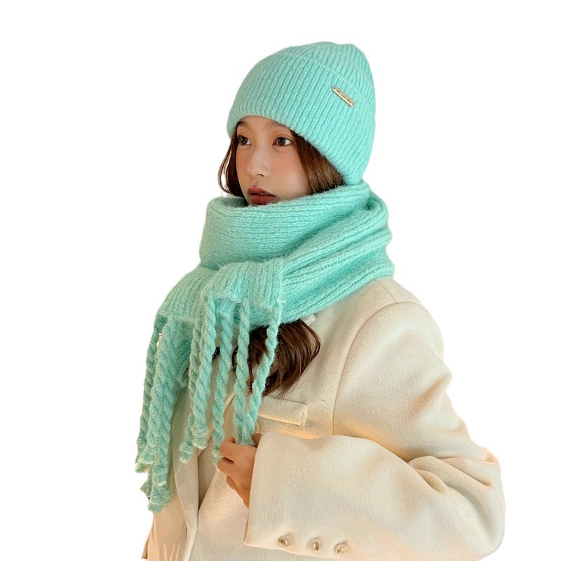 Versione coreana di nuova lana color caramella per le donne in inverno, versatile e calda, scialle di cashmere, studente_voghion.com