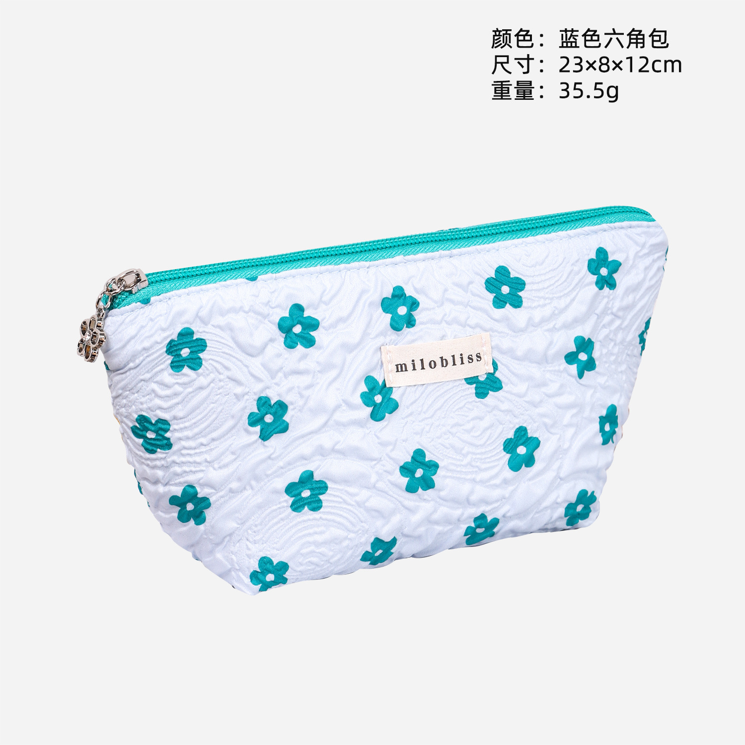 파란색 육각형 가방