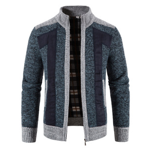 Cross-border Autumn and Winter Sweater Cardigan Young and Middle-aged Fashionable Knitted Sweater Zipper Jacket Korean Fashionable Men's Warm Sweater