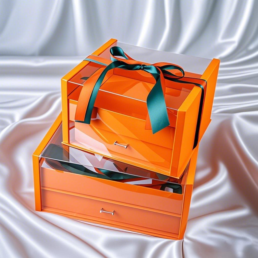 新款创意婚庆喜糖礼盒透明伴手礼盒喜双层抽屉礼品盒亚克力包装盒