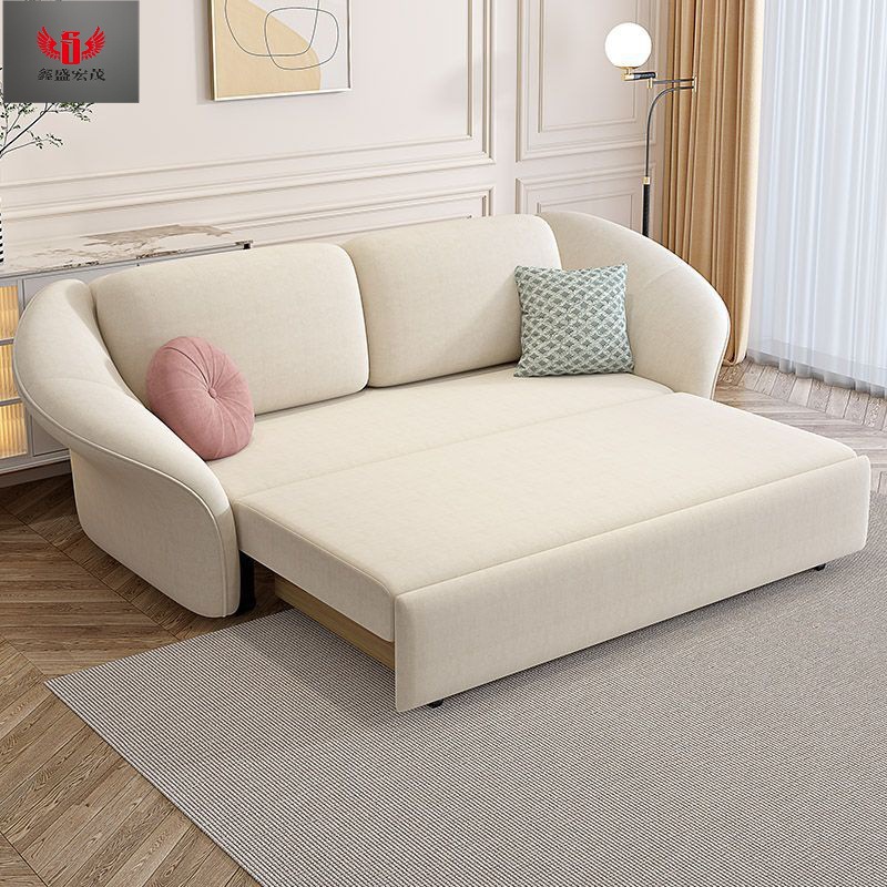 Sofá cama de almacenamiento multifuncional todo en uno doble propósito plegable tecnología moderna simple tela de lana cama retráctil doble