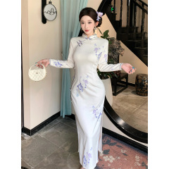秋冬旗袍女新中式2025新款日常连衣裙长袖复古气质高端巨好看冬天