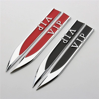 Car logo: air vent sticker, personalized car - standard-black-vip-1-pair-of-metal-leaf-blade-knives