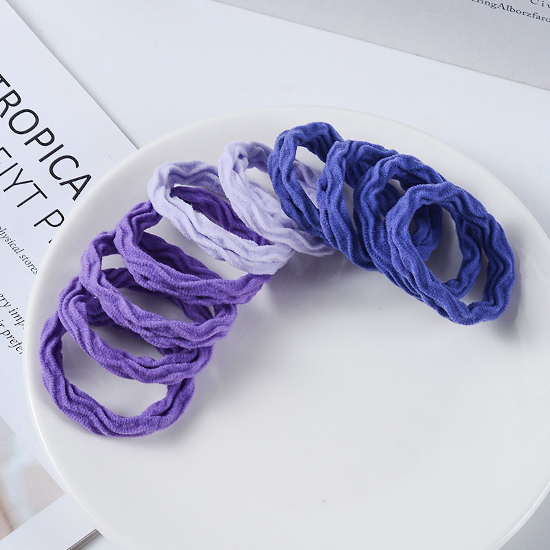 Diez paquetes de niños de alta elasticidad anillo de cabello gradiente toalla cabello no daña cabello sin costura cabello estilo extranjero cuerda de cabeza