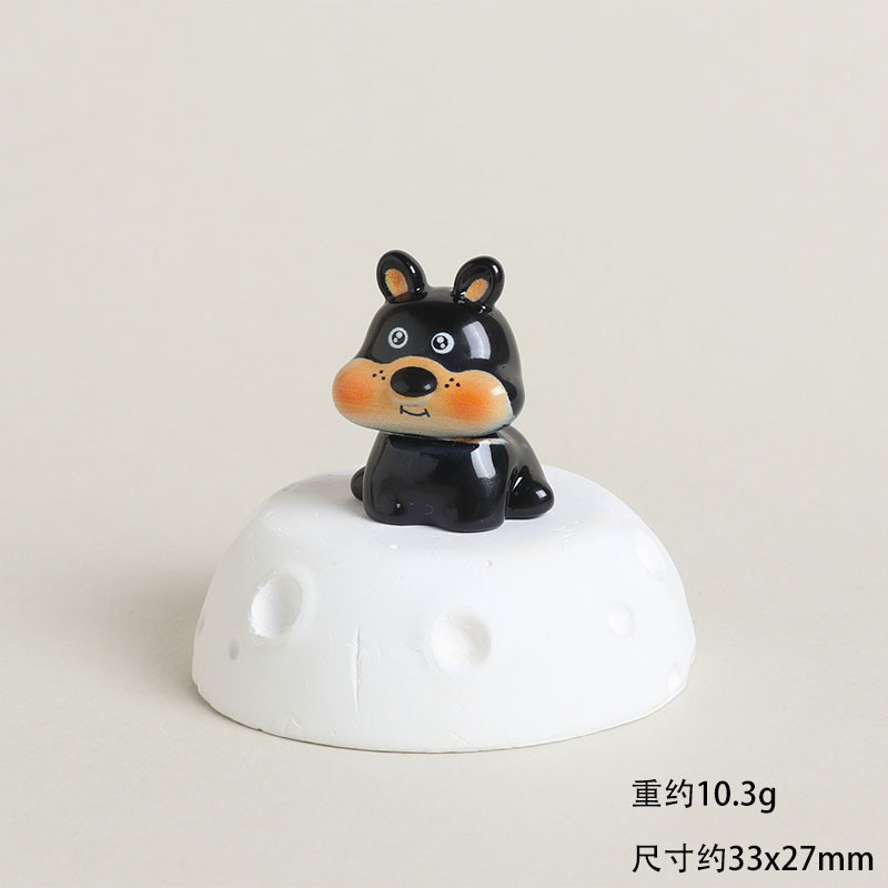 樹脂かわいい漫画黒子犬動物 diy ジュエリーアクセサリーキーホルダーアクセサリーデスクトップ車の装飾品|undefined