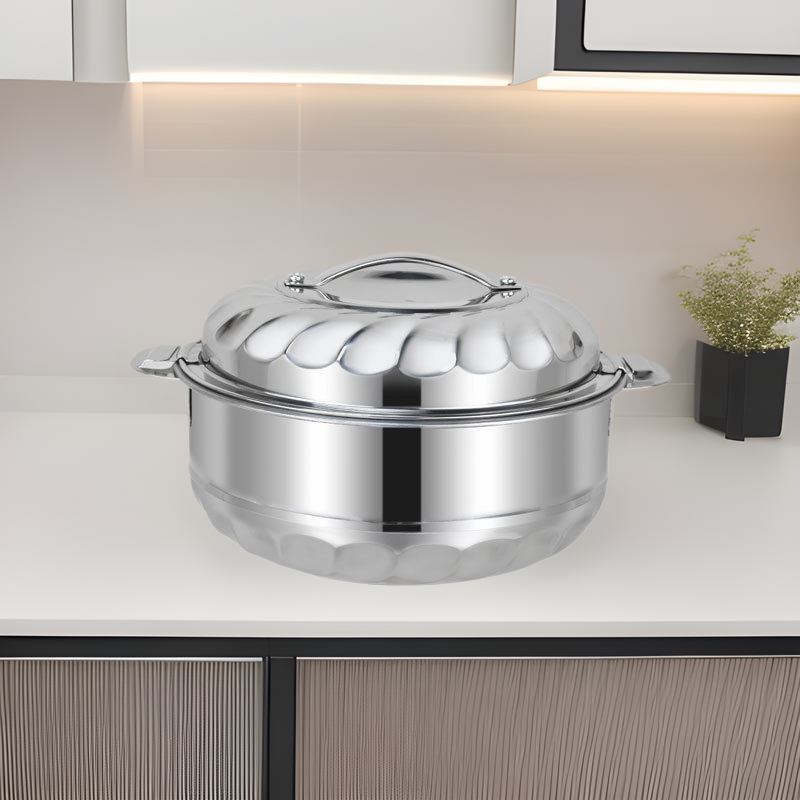 不锈钢兰花锅钻石纹套装饭盒双层保温锅4件//6件套玉兰套装保鲜锅