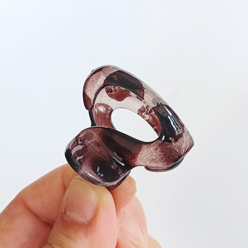 물음표형 4CM [깊은 호피무늬]