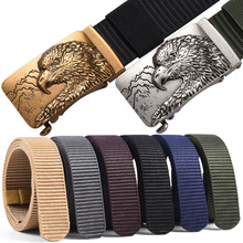 男士皮带无牙自动扣复古腰带商务尼龙鹰头裤带潮一件代发厂家直销