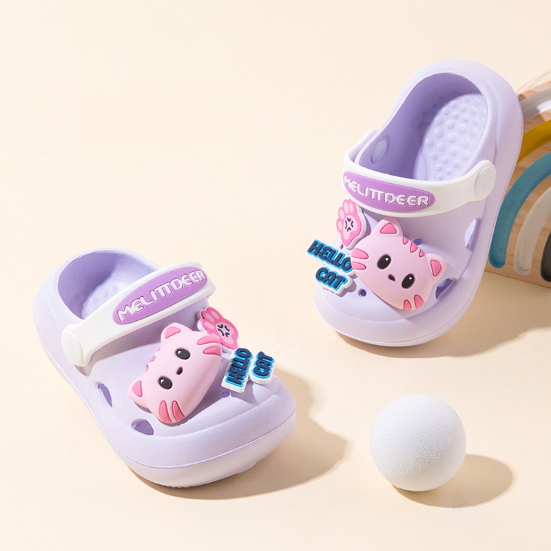 Children's multi-standard hole shoes wholesale girls baby cute cat cartoon children's sandals summer breathable wear-resistant children's slippers