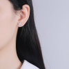 Asymmetrical universal earrings, silver hypoallergenic silver needle, Korean style, simple and elegant design