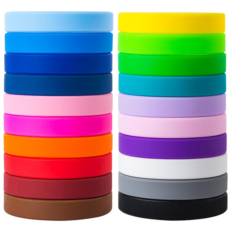 glossy solid color silicone bracelet for children and adults