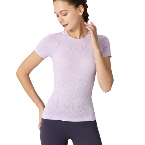 New Spring and Summer Sport Versatile Zebra Print Yoga Top Breathable Thin Casual T-Shirt Summer